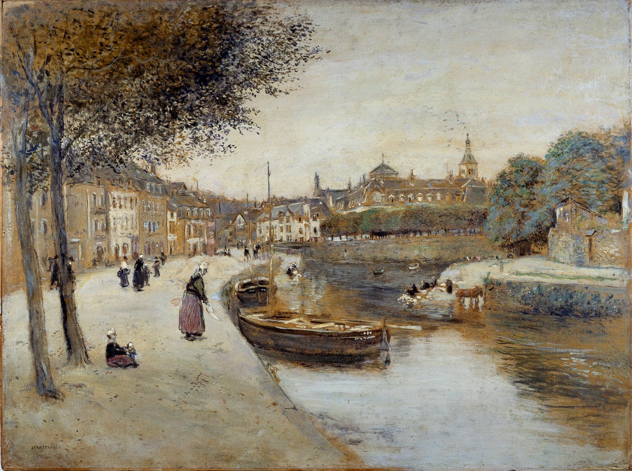Un canal en Quimperlé. Pintura de Jean François Raffaelli, siglo XX. Museo de Bellas Artes de Le Havre de Jean Francois Raffaelli