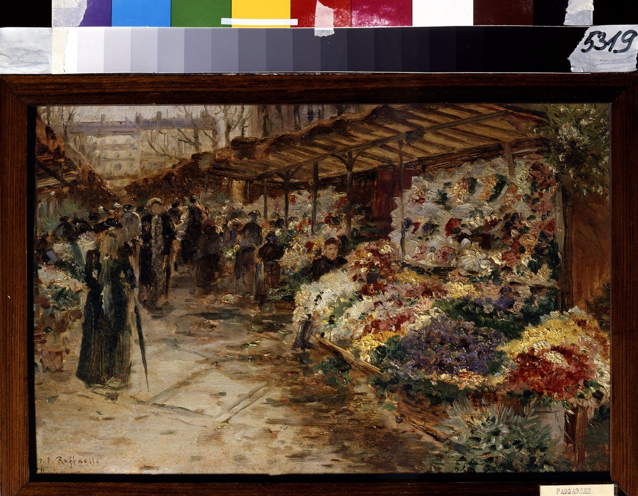 Mercado de flores. Pintura de Jean François Raffaelli (1850-1924) de Jean Francois Raffaelli