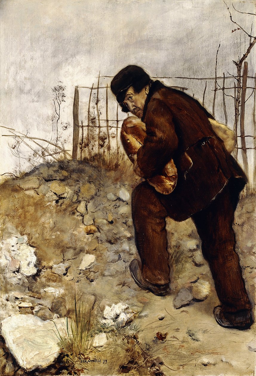 El hombre con dos panes de Jean Francois Raffaelli