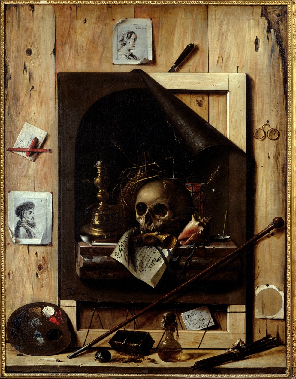 Vanitas y trampantojo - Pintura por Jean Francois De Le Motte (siglo XVII) - Estrasburgo, Museo de Bellas Artes de Jean Francois de Le Motte