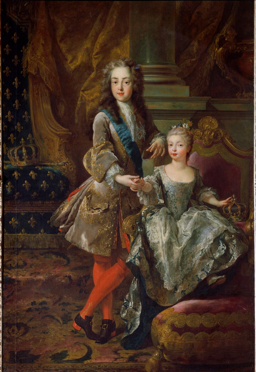 Retrato del Rey Luis XV y su prometida María Ana Victoria de España, hija de Felipe V de España de Jean François de Troy