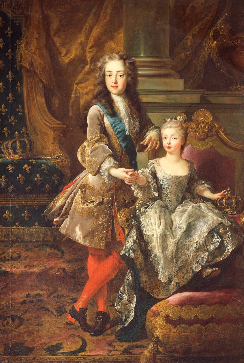 Retrato de Luis XV de Francia (Versalles 1710-1774) con Mariana Victoria de España, Infanta de España (Madrid de Jean François de Troy