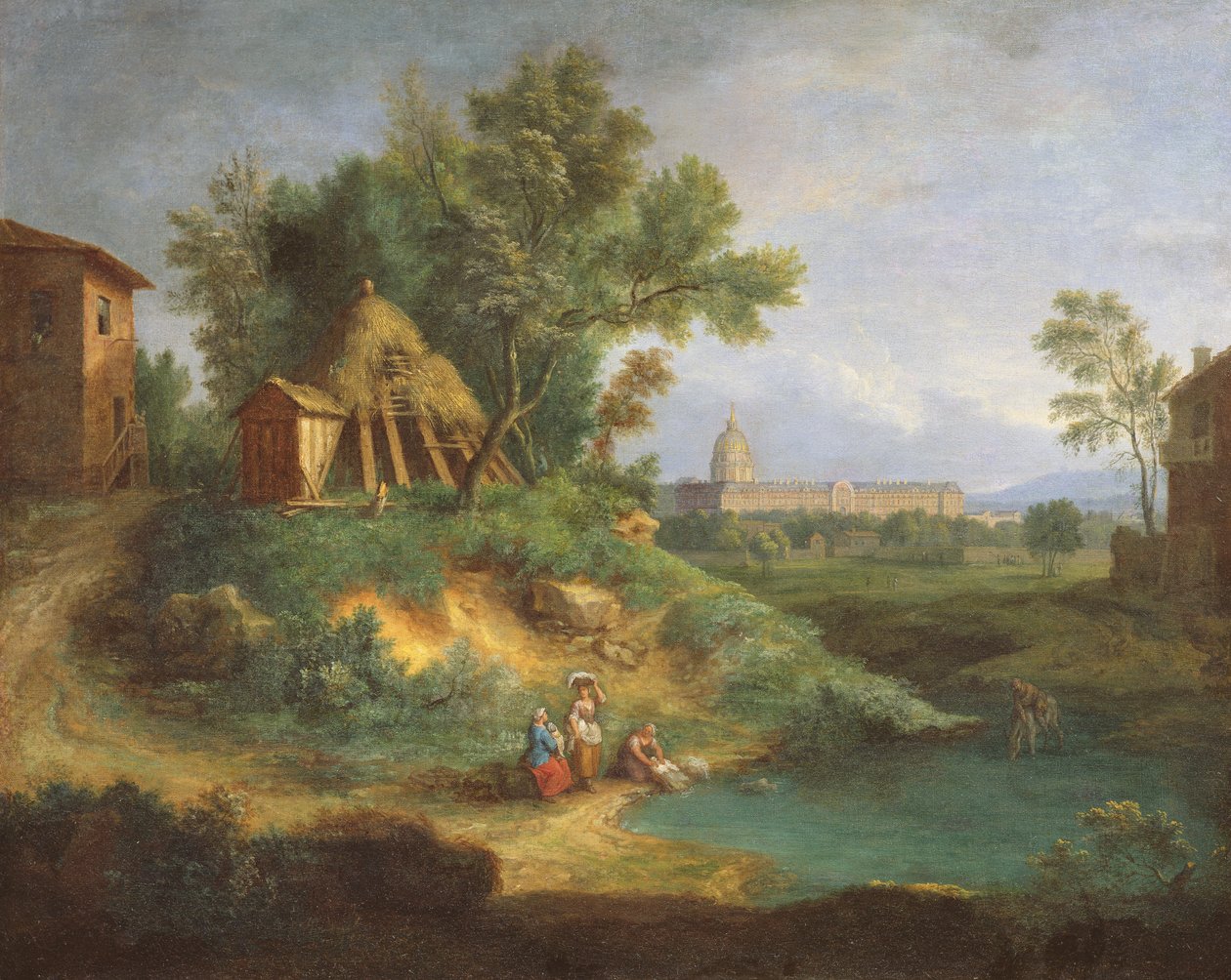 Hotel des Invalides, vista desde la Grenouillere de Jean Francois, the Younger Millet