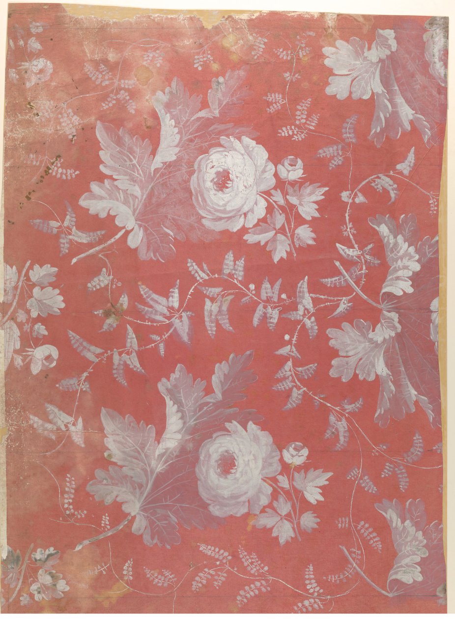 Diseño para seda estampada, ca. 1780-1825 de Jean François Bony.