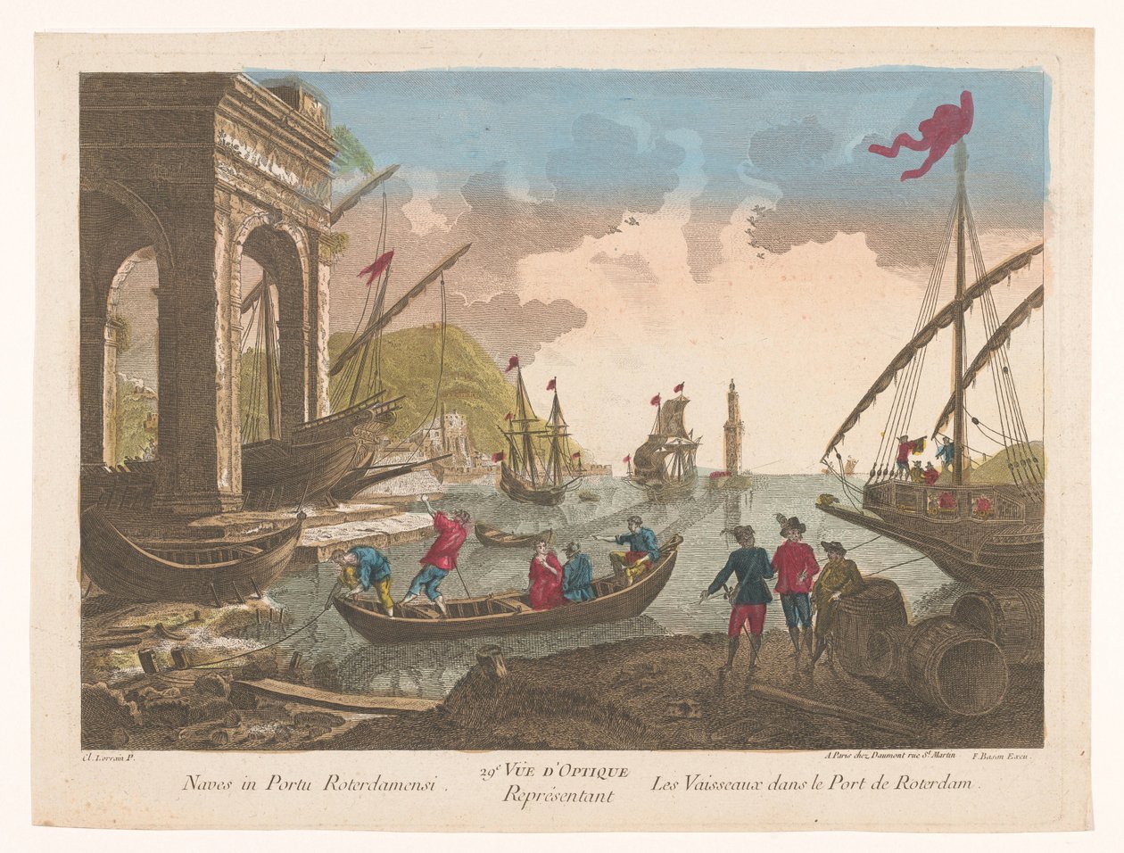 Visión de los botes y las tarjetas en el puerto de Róterdam
29º Vista óptica de los barcos en el puerto de Rotterdam (título en el objeto) de Jean François Daumont