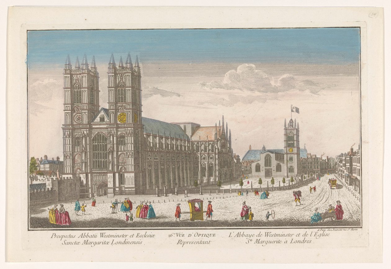 Vista de la Abadía de Westminster y la Iglesia de Santa Margarita en Londres 26 Representante de Vüe ​​d