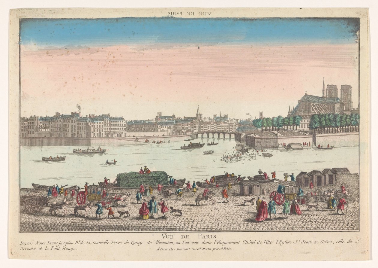Vista de la ciudad de París desde el Quai de Miramion
Vue de Paris (título en el objeto) de Jean François Daumont