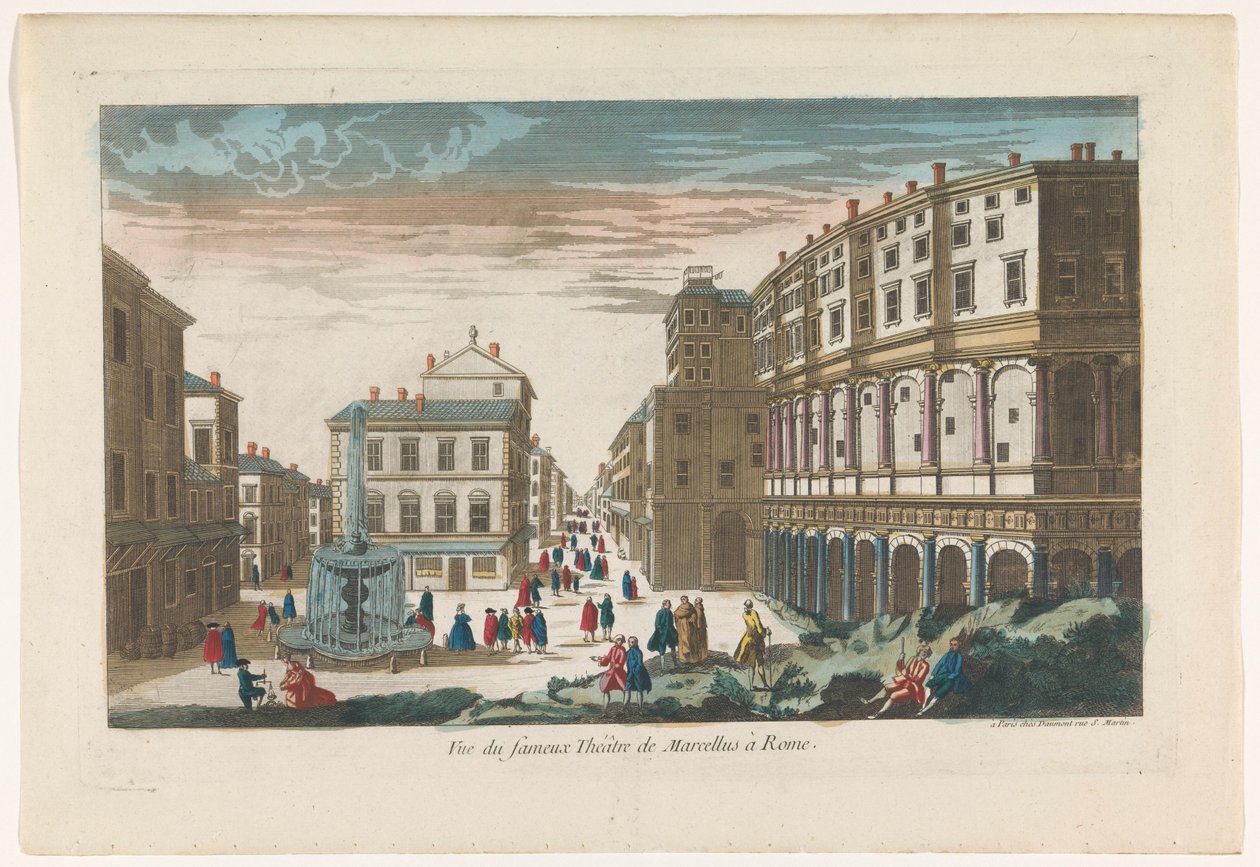 Vista del Teatro de Marcellus en Roma Vue du fameux Theatre de Marcellus en Roma (título sobre objeto) de Jean François Daumont