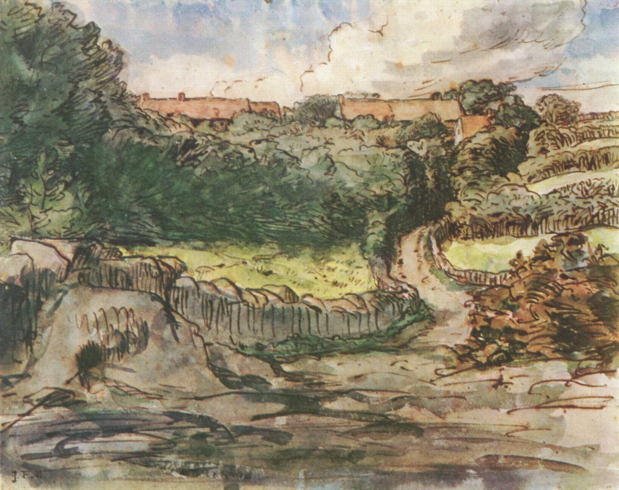 Alemán: La granja Cousin en Gréville de Jean Francois Millet