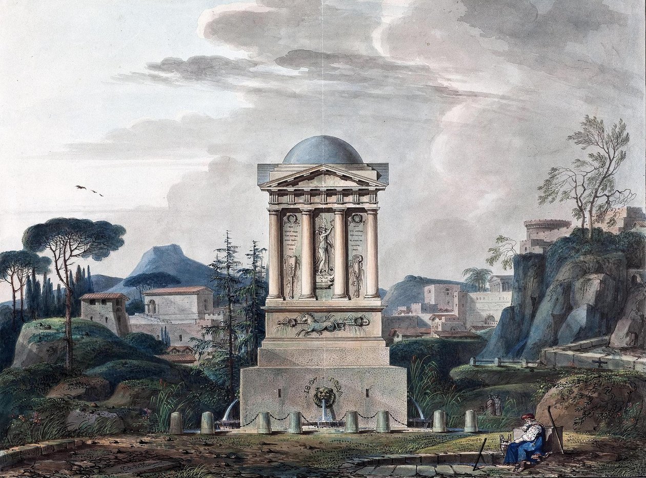 Diseño de la Fuente en Poltava, 1807 de Jean François Thomas de Thomon