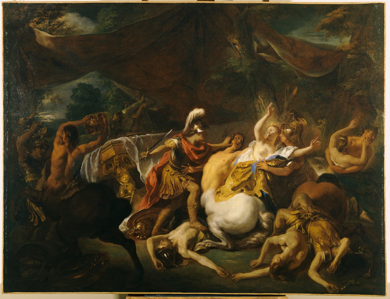 La batalla de los lapitas y los centauros de Jean François de Troy