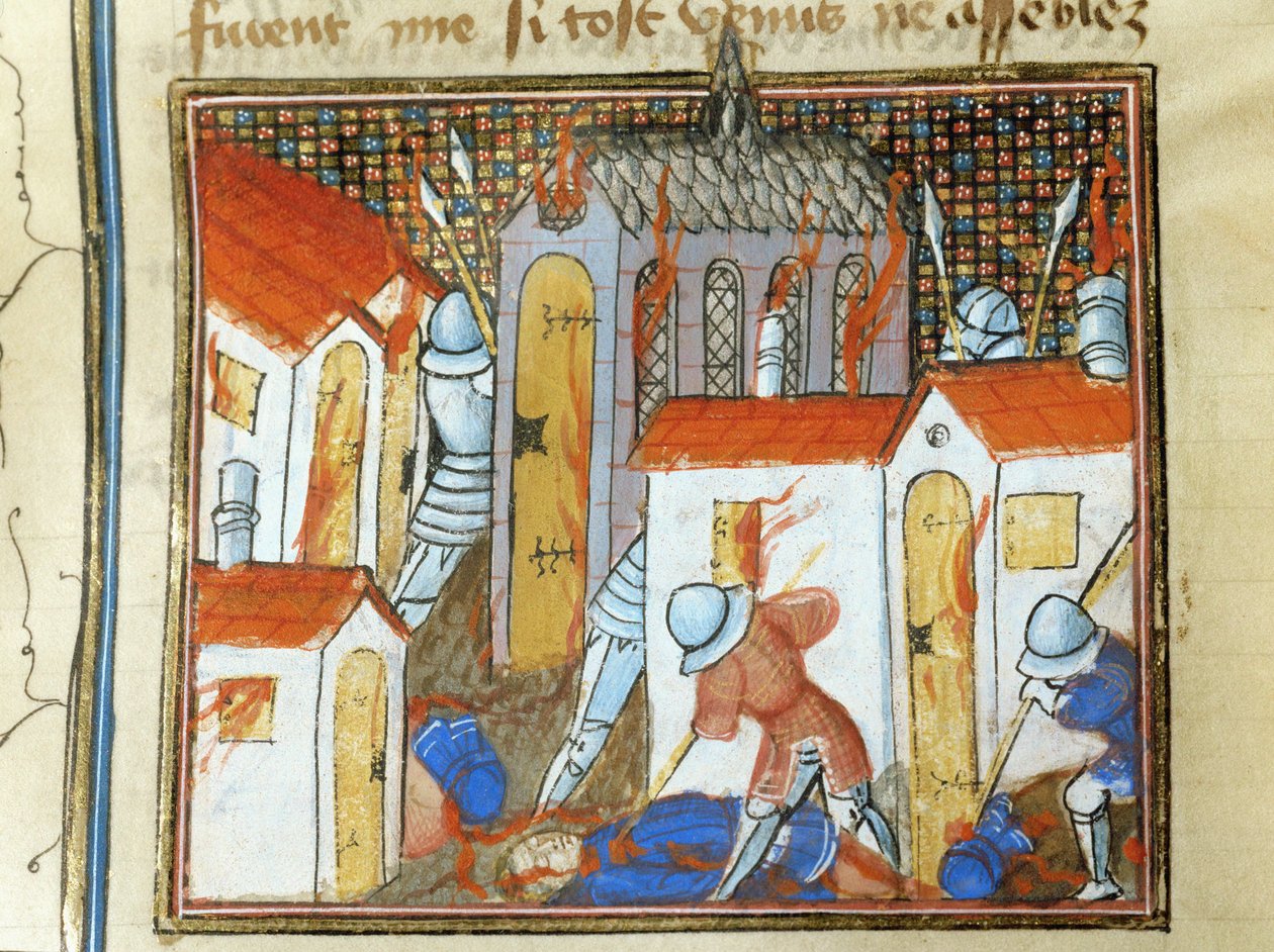 Los ingleses incendiaron la ciudad de St. Lo ... de Jean Froissart