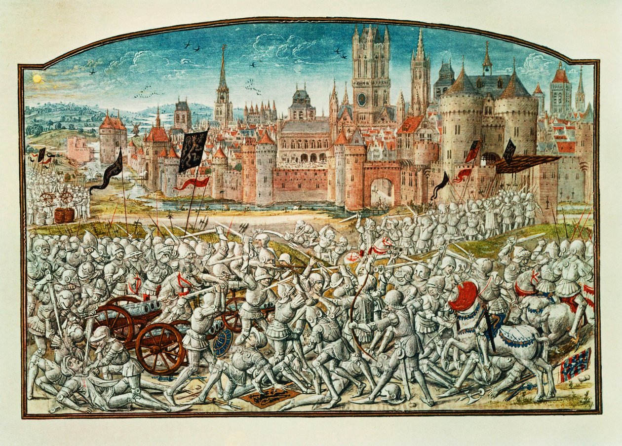 Victoria de los habitantes de Gante ante las murallas de Brujas ... de Jean Froissart