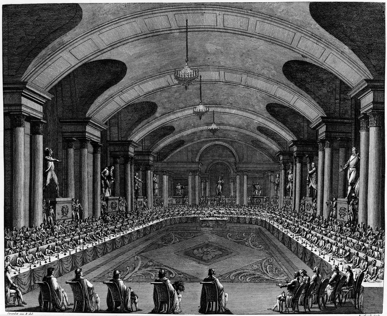 Revolución Francesa: Sesión inaugural del Instituto en 1795 de Jean Girardet