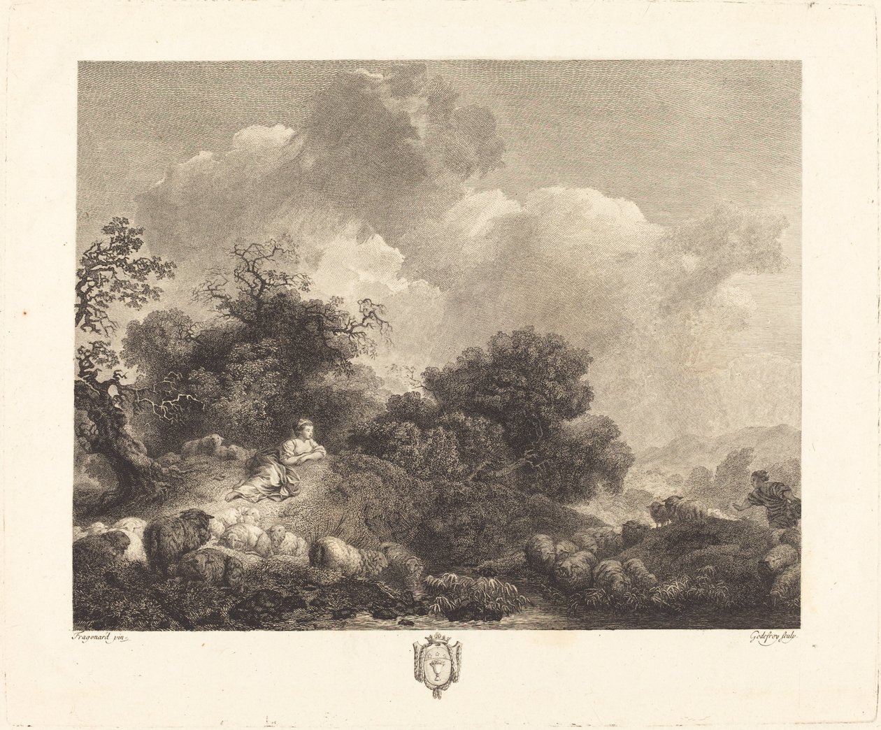 Annette a los quince años de Jean Godefroy after Jean Honoré Fragonard