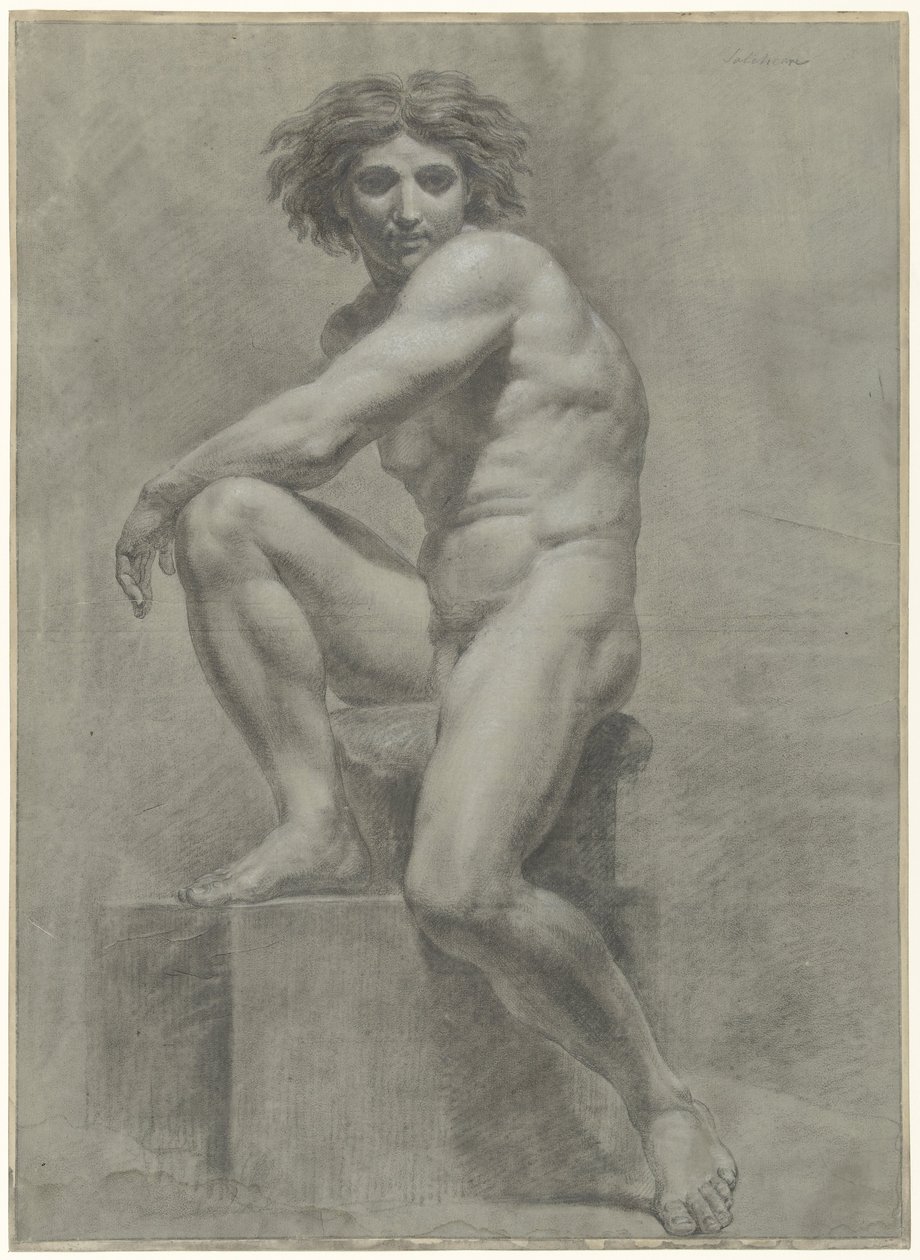Desnudo masculino sentado Solleticare de Jean Grandjean