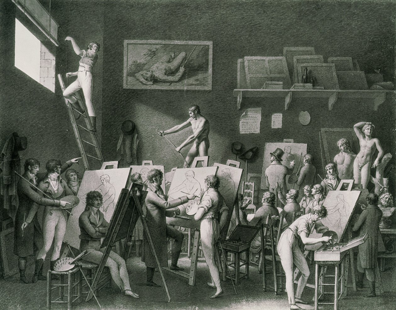 El Estudio de Jacques Louis David (1748-1825) de Jean Henri Cless