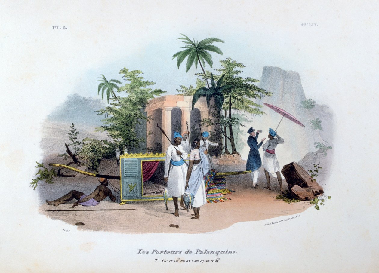 Porteadores de Palanquines, 1828 de Jean Henri Marlet