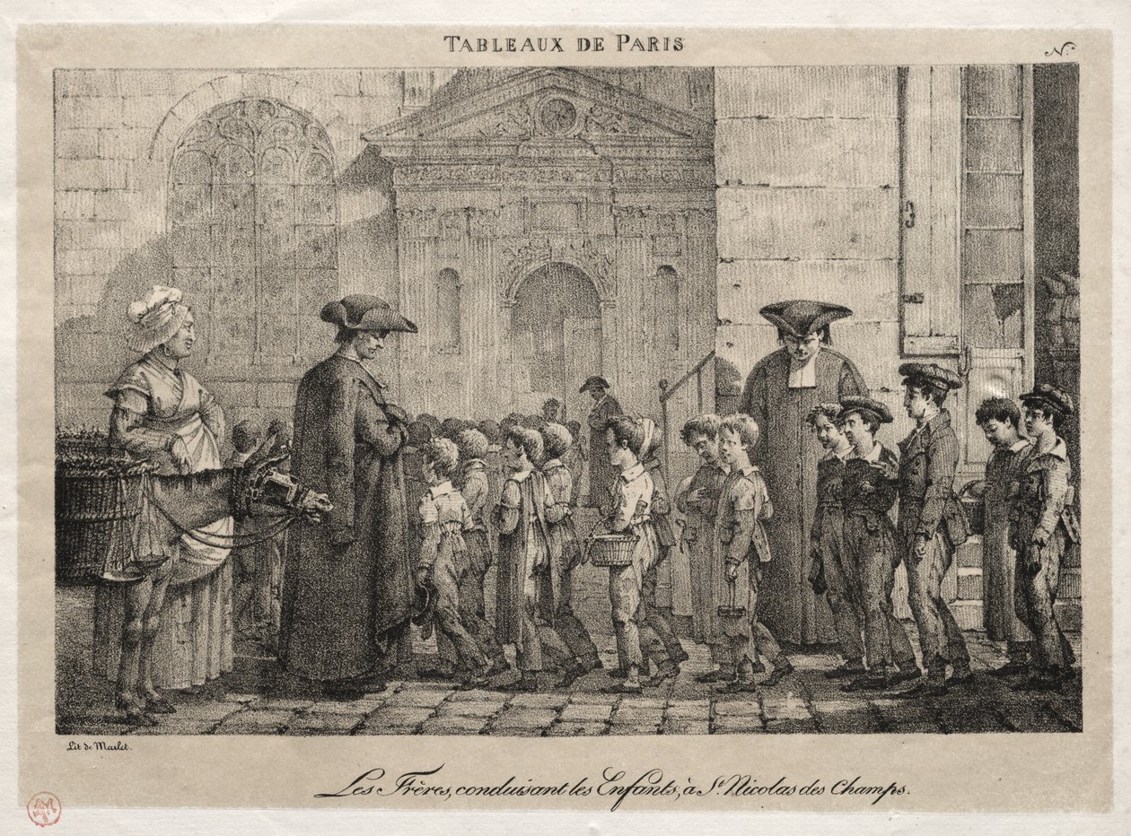Escenas de París: Los hermanos llevando a los niños a San Nicolás de los Campos de Jean Henri Marlet