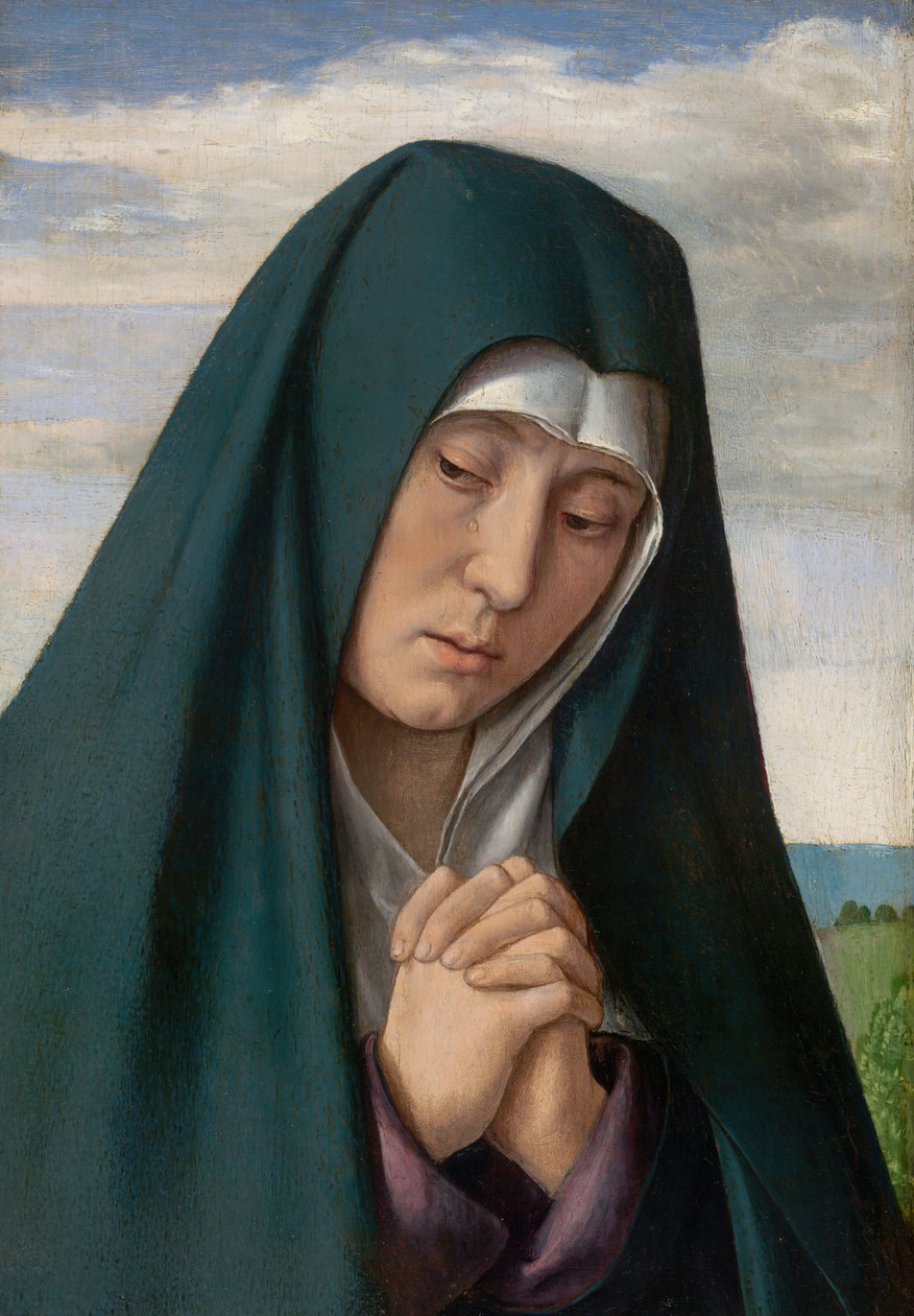 Fragmento de Cristo llevando la cruz: Virgen en duelo de Jean Hey