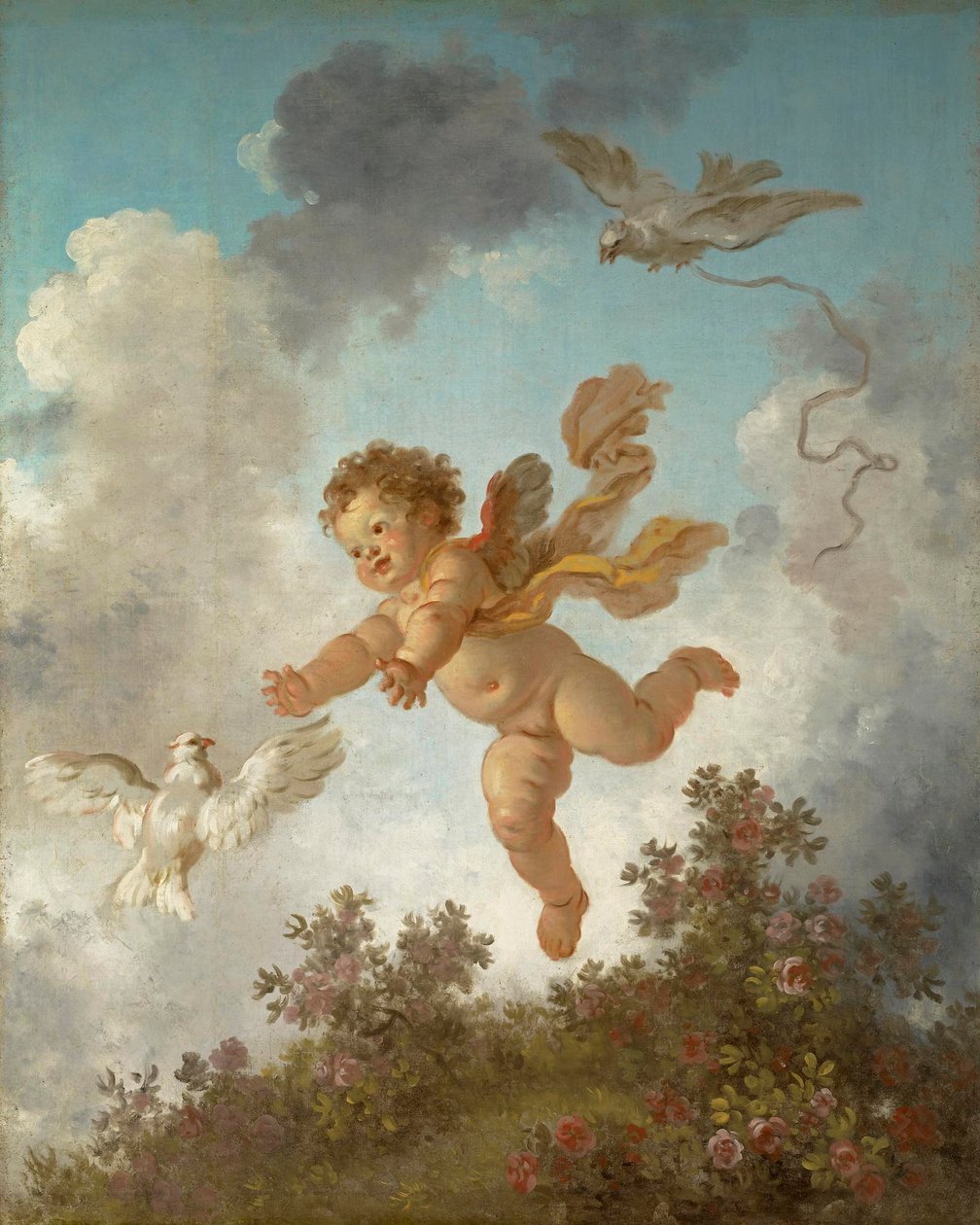 Fragonard - El progreso del amor El amor persiguiendo a una paloma, 1790-91 de Jean Honore Fragonard