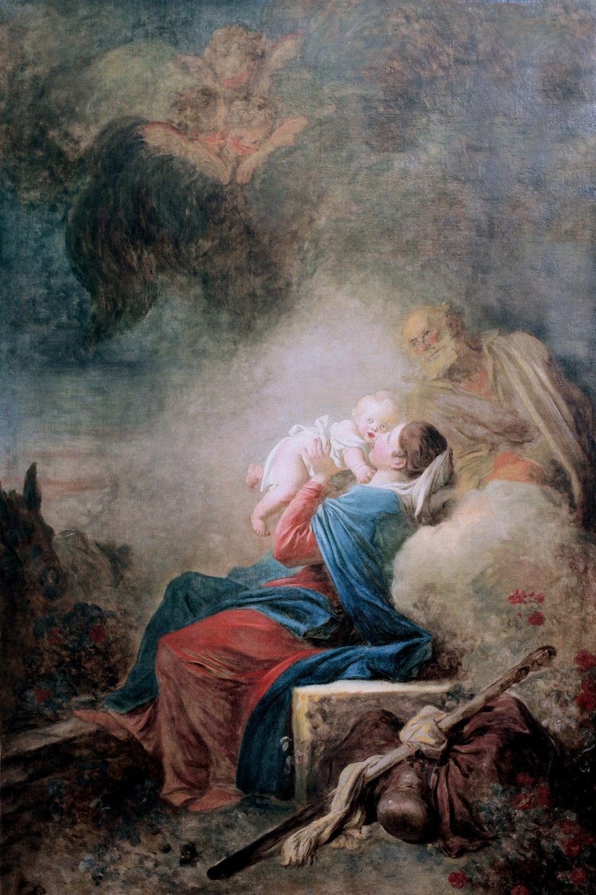 Francés: Le Repos de la Sainte Famille de Jean Honore Fragonard
