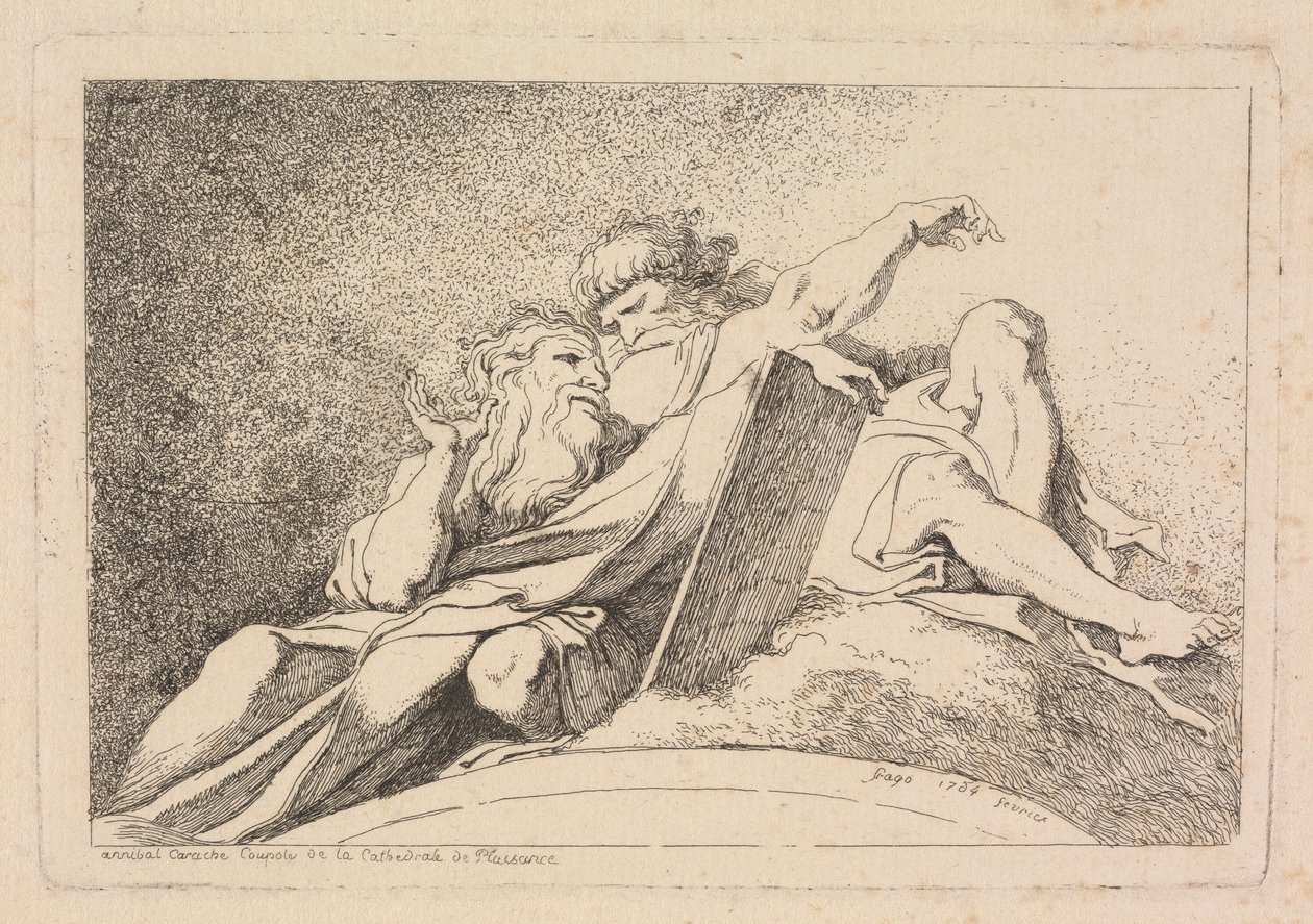 Los dos profetas de Jean Honoré Fragonard after Annibale Carracci