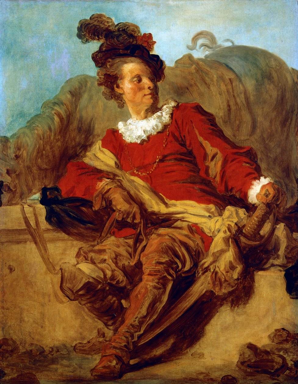 Abad de Saint-Non, vestido a la española, por Jean Honore Fragonard (1732-1806) de Jean Honore Fragonard