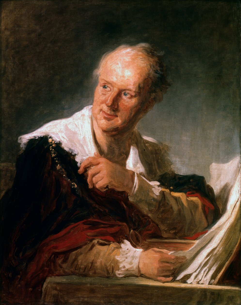Denis Diderot, hombre de letras y enciclopedista francés del siglo XVIII, c. 1755-1784 de Jean Honore Fragonard