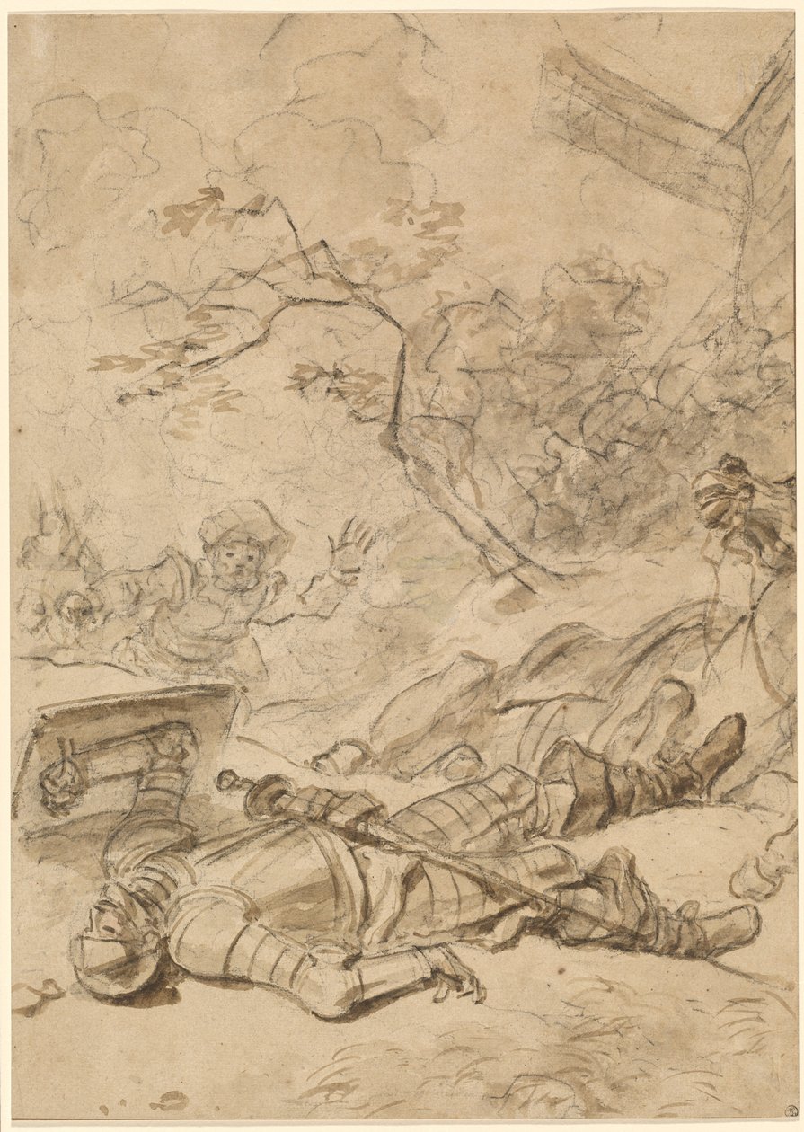 Don Quijote derrotado por el molino de viento de Jean Honore Fragonard