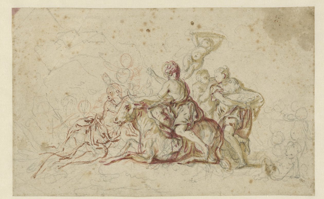 Europa secuestrada por Júpiter en forma de toro de Jean Honore Fragonard