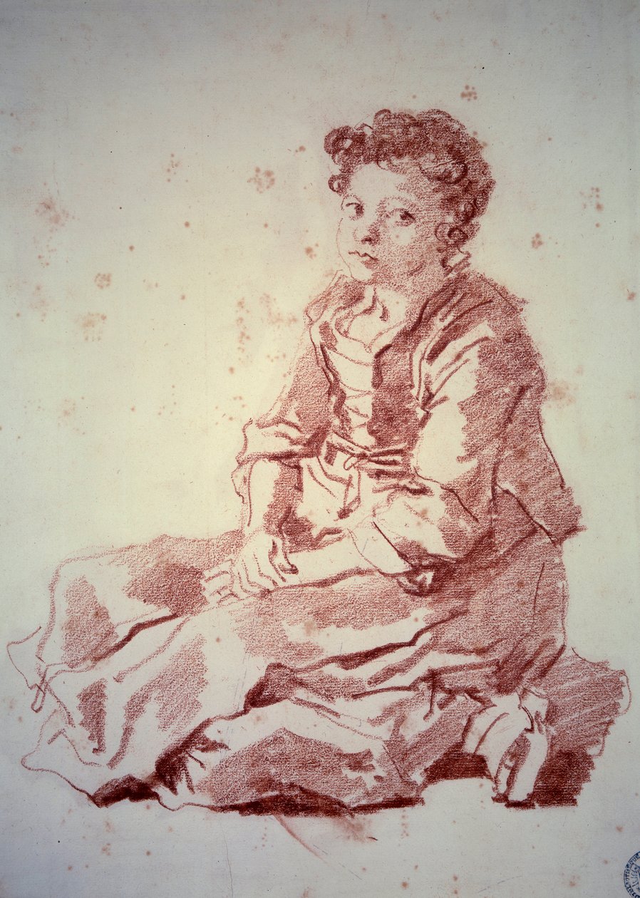 Niña sentada sobre sus talones de Jean Honore Fragonard