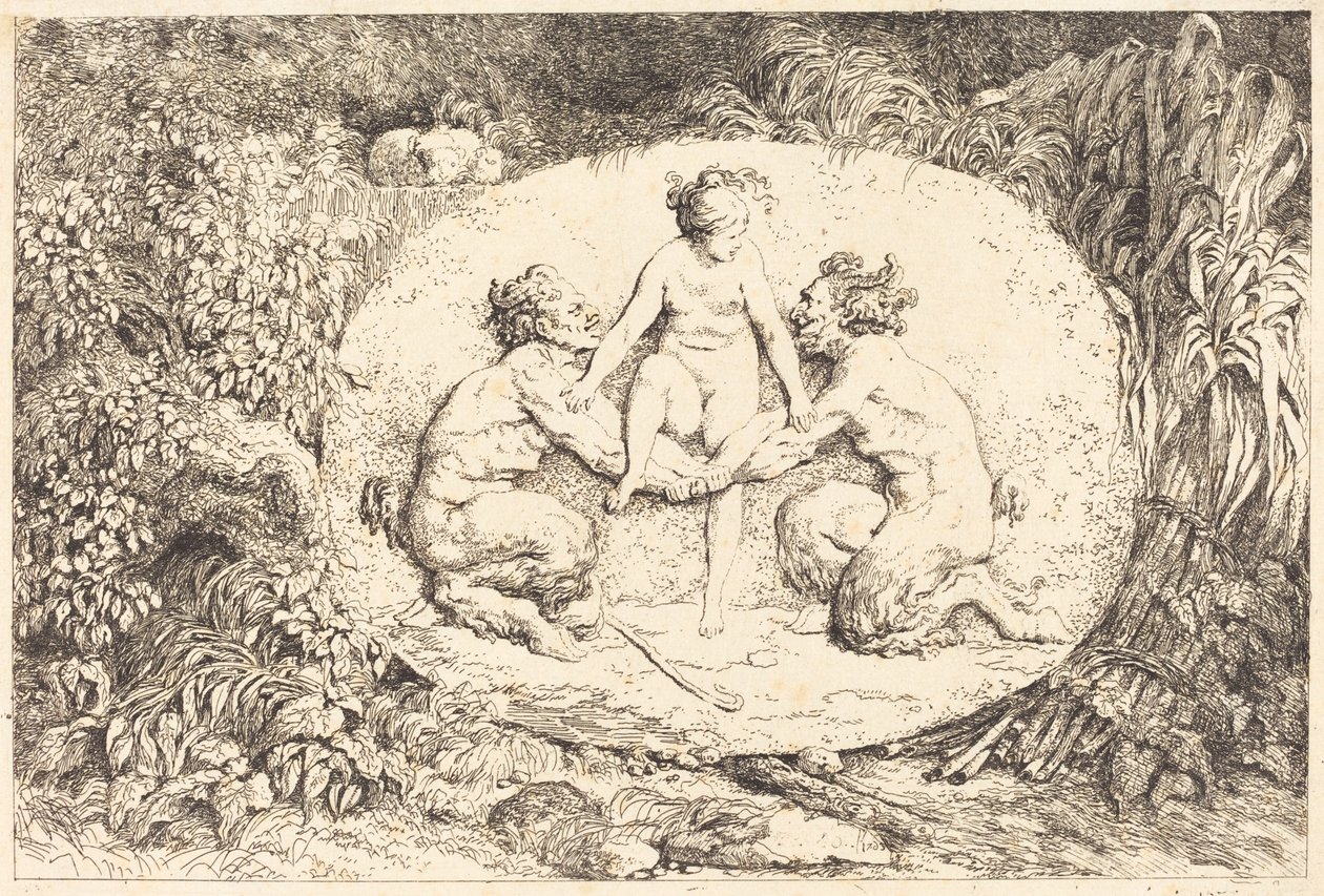 Ninfa sostenida por dos sátiros de Jean Honore Fragonard