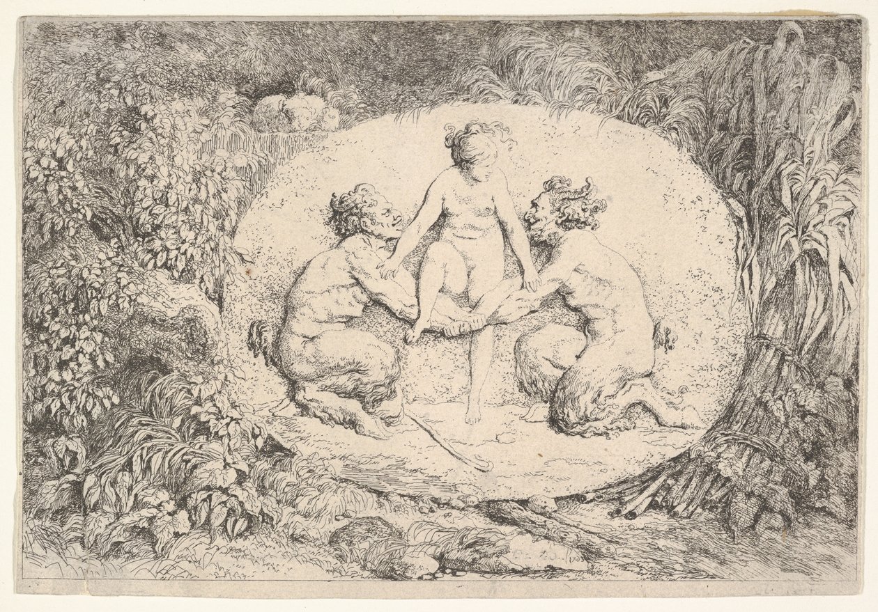 Ninfa sostenida por dos sátiros, 1763 de Jean Honore Fragonard