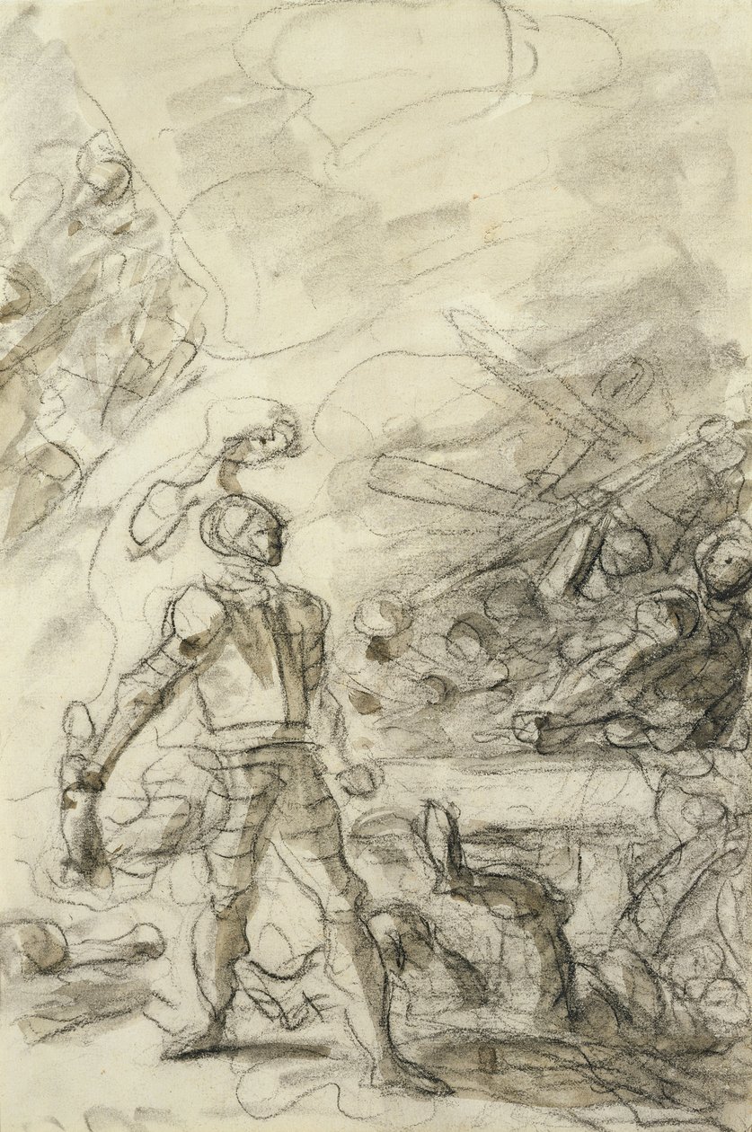 Orlando somete a un bandido con una antorcha de Jean Honore Fragonard