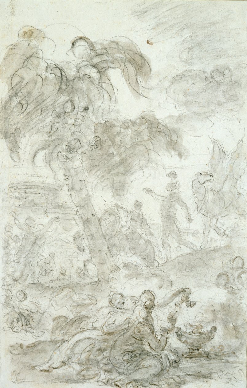Ruggiero llega al umbral del palacio de Alcina de Jean Honore Fragonard