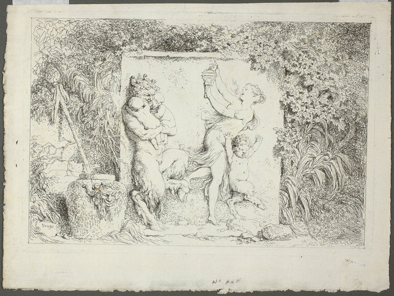 Familia de los Sátiros, de Bacchanales, o Juegos de los Sátiros de Jean Honore Fragonard