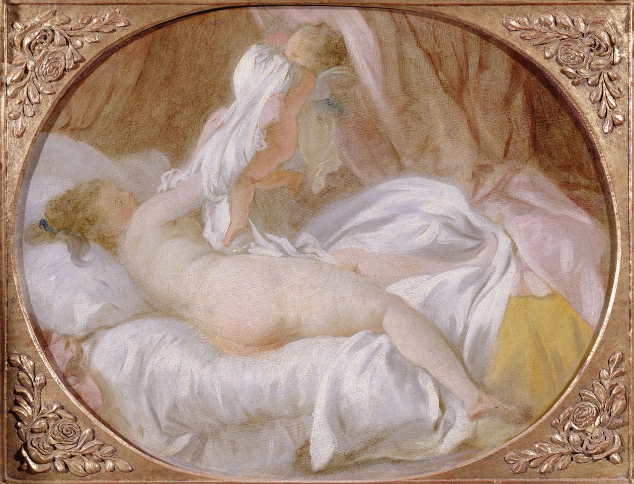 La camisa quitada o La dama desnudándose, antes de 1778 de Jean Honore Fragonard