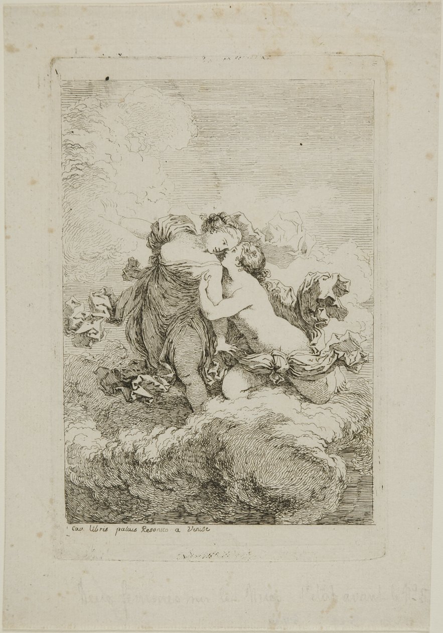 Dos Figuras Femeninas en una Nube de Jean Honore Fragonard