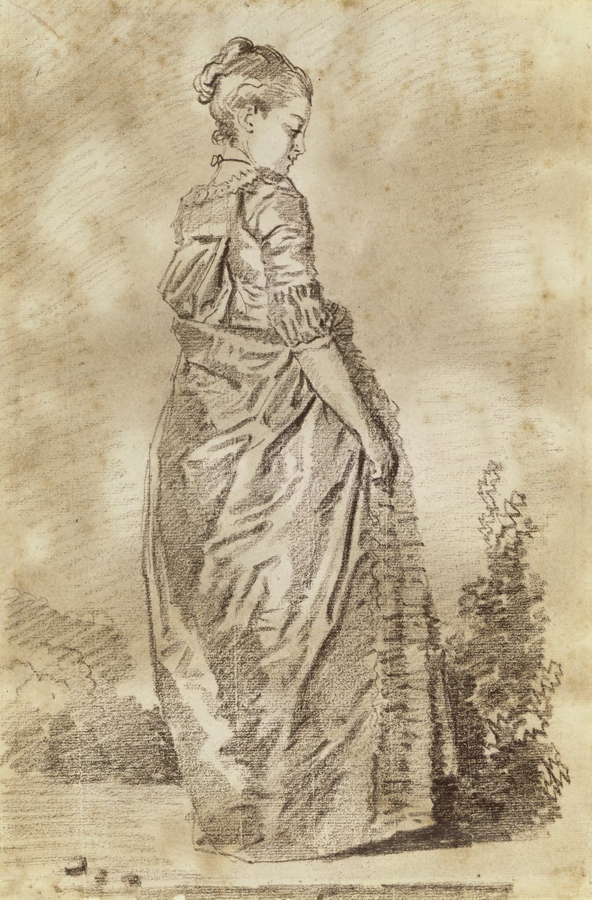 Joven Mujer Caminando de Jean Honore Fragonard