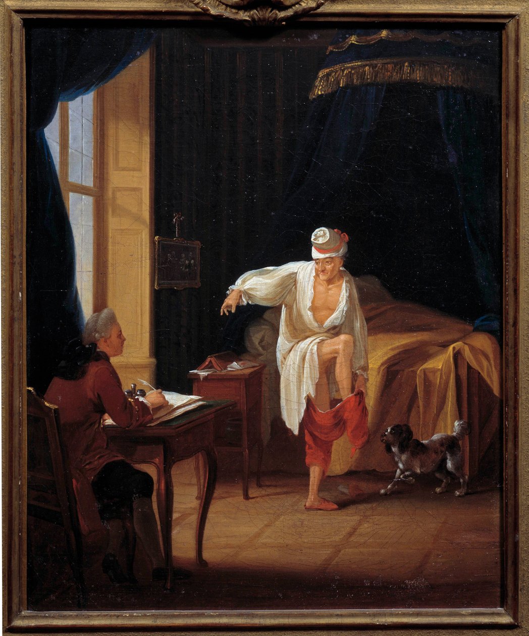 El escritor y filósofo Voltaire dictando a su secretario Collini en Ferney de Jean Huber