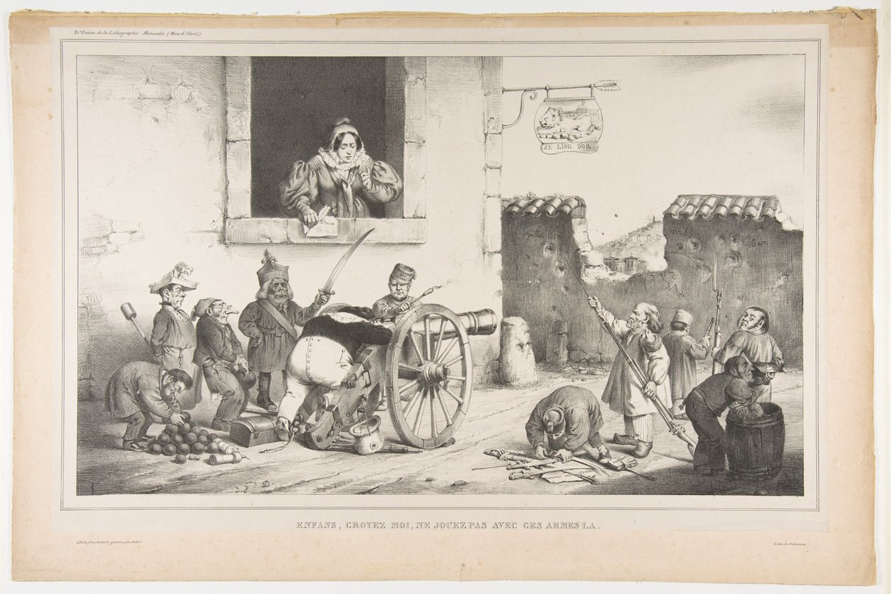 Niños, obedecedme, no juguéis con esas armas, abril 1834 de Jean Ignace Isidore Gérard