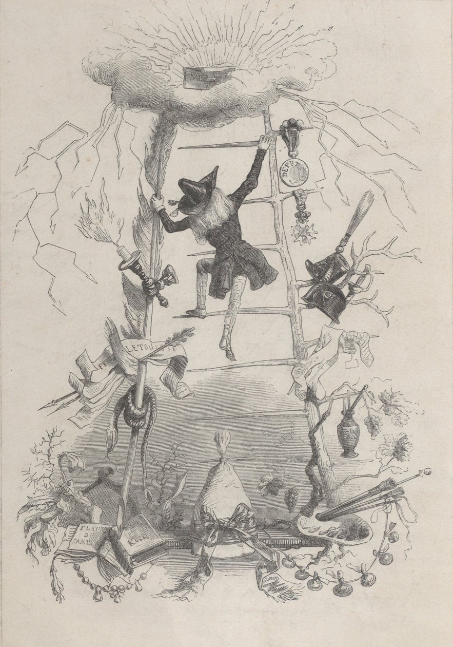 Ilustración en Jérome Paturot, por Louis Reybaud, París de Jean Ignace Isidore Gérard