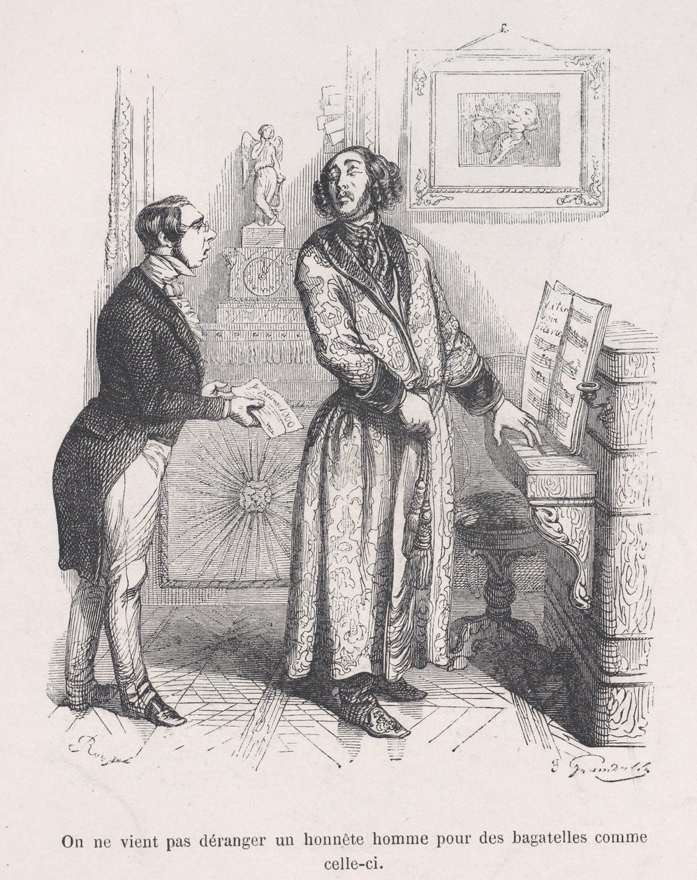 No se molesta a un hombre honesto con nimiedades como esta. de las Pequeñas Miserias de la Humanidad... de Jean Ignace Isidore Gérard