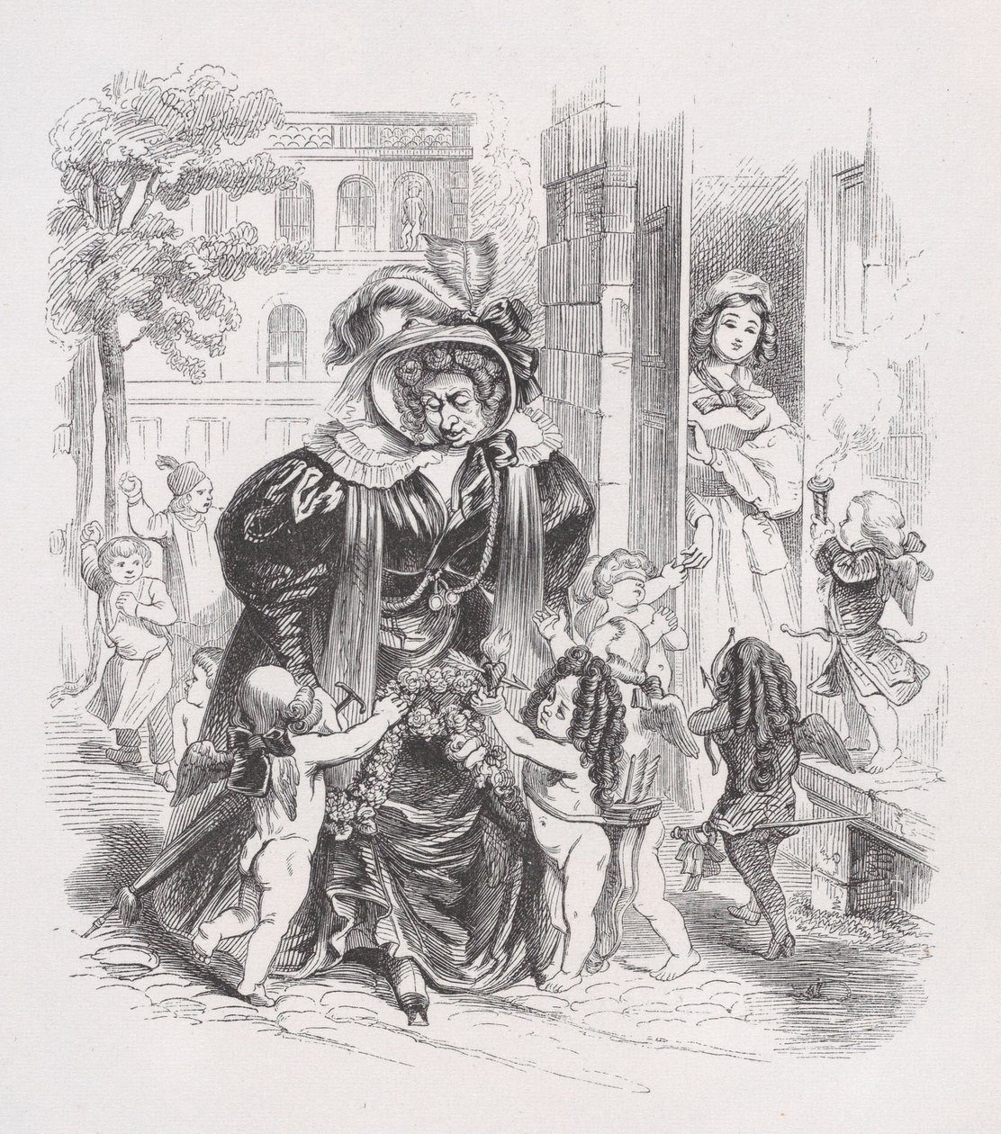 Los pobres putti de Las obras completas de Béranger, 1836 de Jean Ignace Isidore Gérard