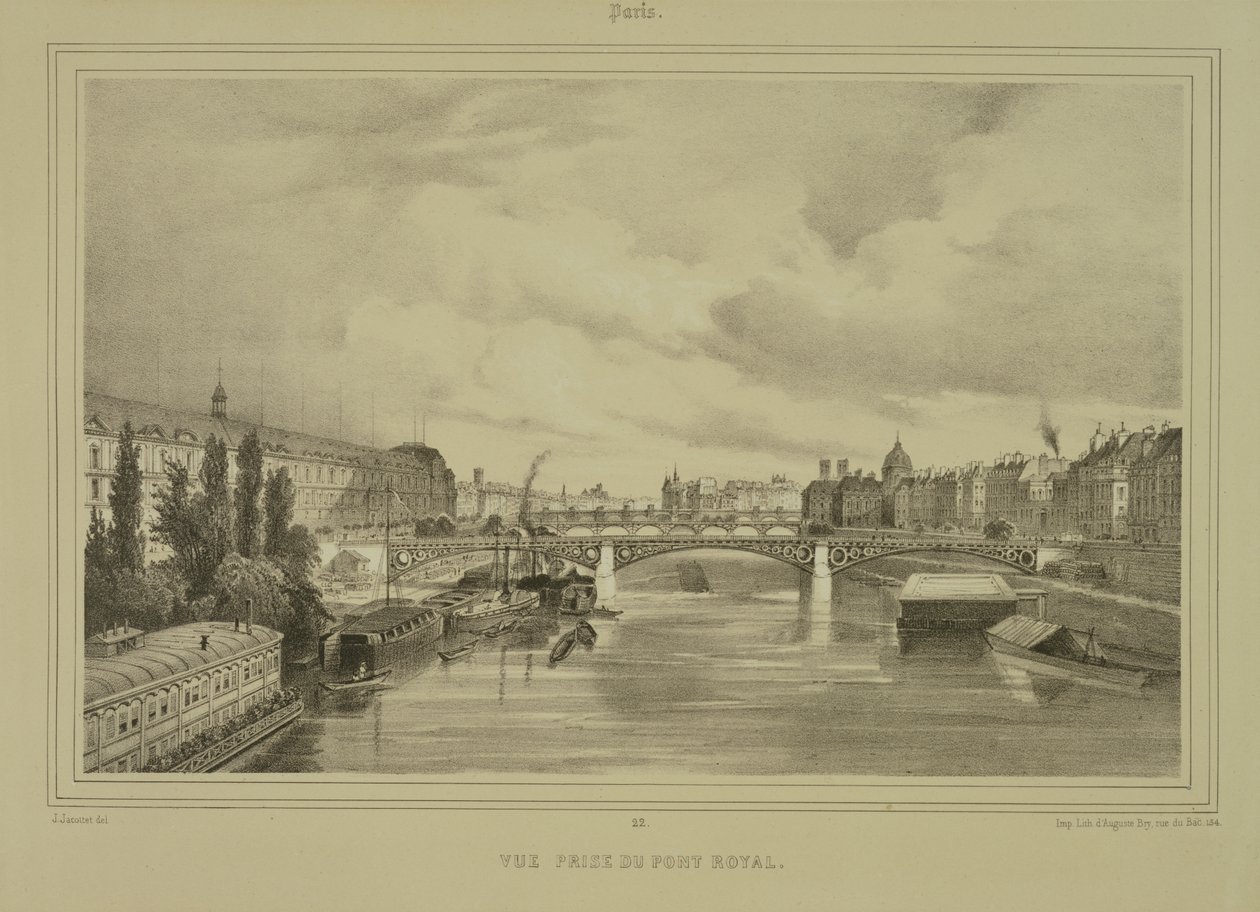 Vista del Pont Royal, publicado por Auguste Bry de Jean Jacottet