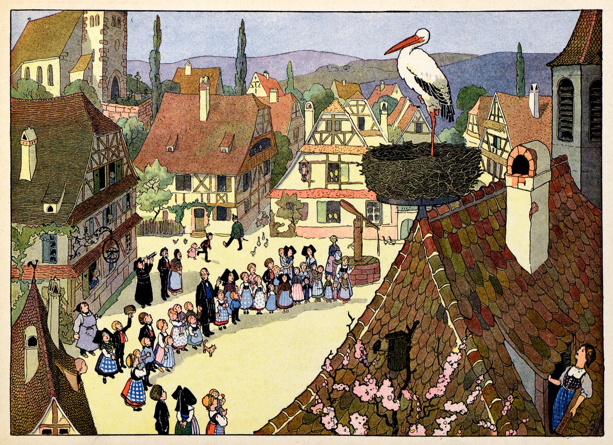 Mi pueblo, los que no olvidan:La llegada de la cigüeña; de Jean Jacques (1873 1951) Waltz