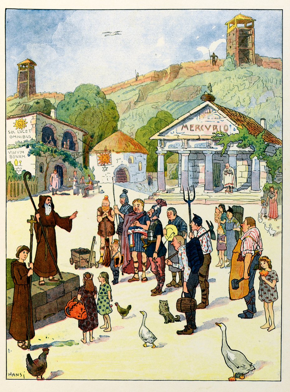 La historia de Alsacia cuenta a los niños; el cristianismo en Alsacia; de Jean Jacques (1873 1951) Waltz