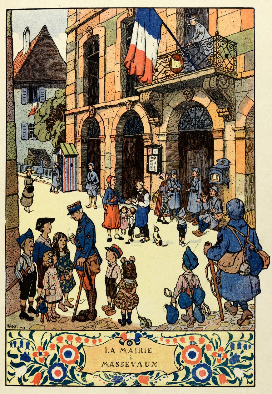 El paraíso tricolor ; El Ayuntamiento de Massevaux 1918; de Jean Jacques (1873 1951) Waltz