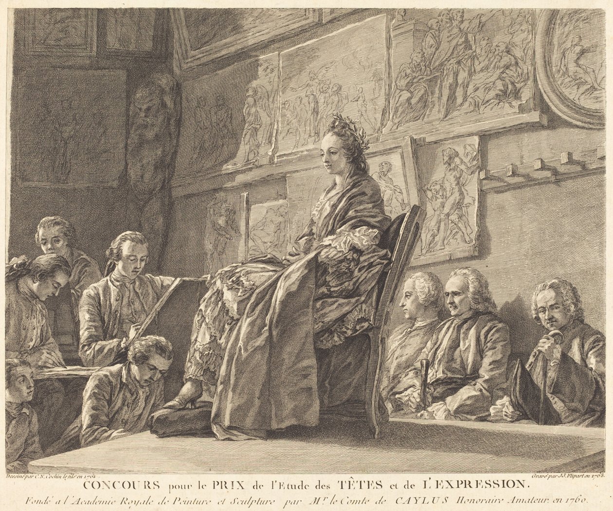 Concurso para el Premio del Estudio de Cabezas y Expresión de Jean Jacques Flipart after Charles Nicolas Cochin II